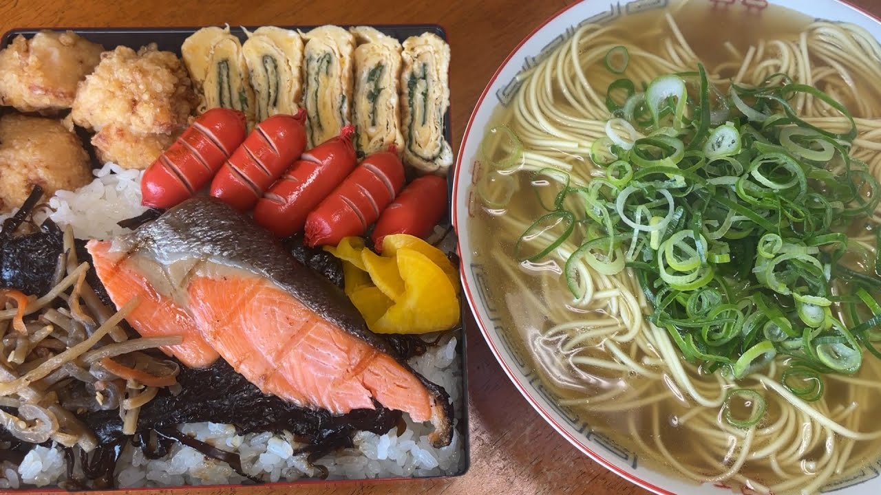【男飯テロ】ねぎ盛マルタイラーメン２人前と特製鮭のり弁当が美味すぎた。