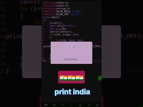 print India🇮🇳in c language||#shorts #shortsfeed @ApnaCollegeOfficial  #youtubeshorts #viral