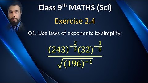 01 Class 9th Maths Exercise 2.4 Q1.(i) Simplification by using laws of exponents.