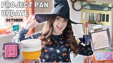 🎃 October Project Pan Update | big makeup use up challenge