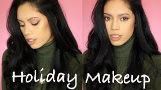 SOFT GOLD HOLIDAY MAKEUP LOOK | Full Face Talk Thru Tutorial