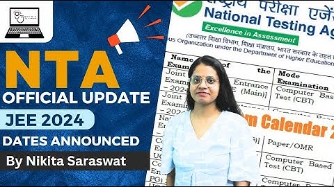 JEE 2024 NTA official update | Dates and Full exam Calendar Released | Toppers Academy