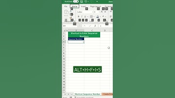 Shortcut Enter Sequence numbers #exceltutorials #youtubeshorts #shorts #ytshorts #excel | @kttrained