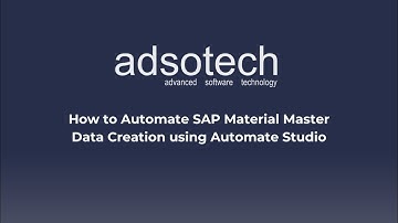How to automate SAP material master data creation using Automate Studio