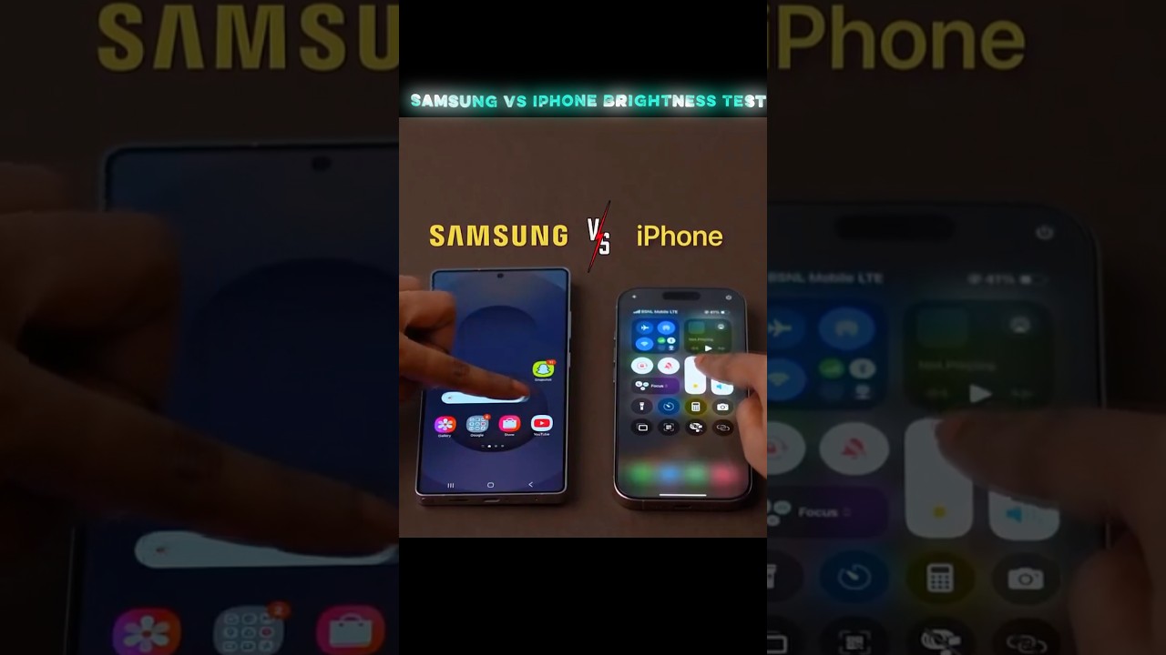 iPhone vs Samsung Full Brightness Comparison 🔥#viral #shorts #trending #techshorts #iphone