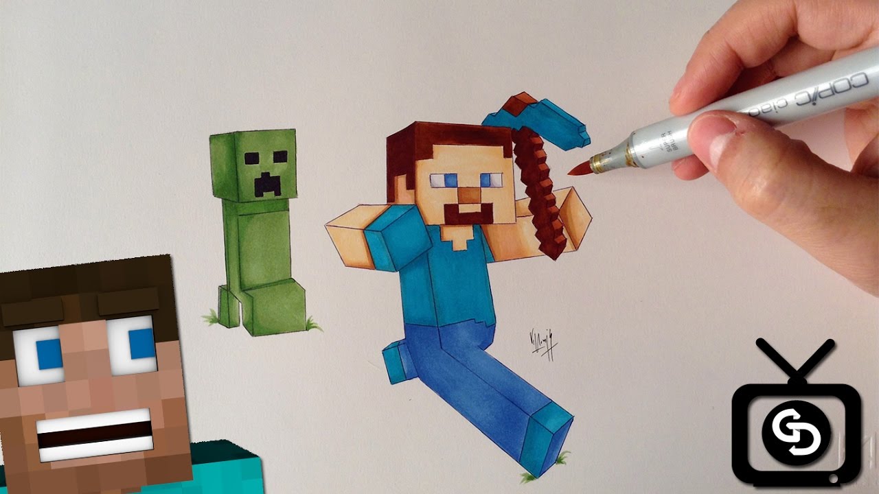 How to Draw Minecraft Steve - Step by Step - YouTube