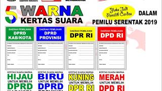 Kenali 5 Warna Surat Suara pada Pemilu Serentak 2019