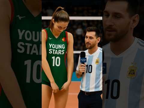 Messi Interviews Tall Female Volleyball Player #ai #wrestling #tall #volleyball