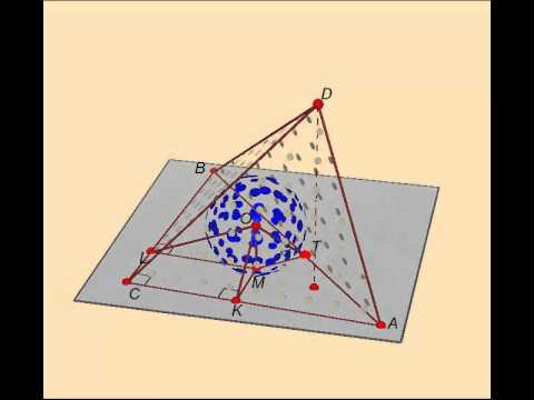 Треугольная пирамида.  Найдите радиус вписанной сферы