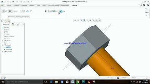 Bolt in 3D Model in Creo / Tutorial / Part Modelling / Tech Creo