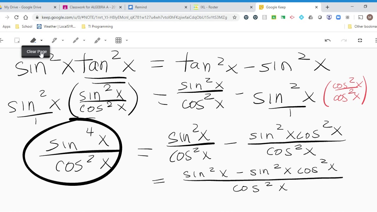 PRECALCULUS - PROVING TRIG IDENTITIES - YouTube