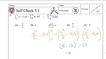 AP Calculus AB Self Check 5.1 & 5.2