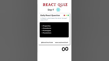 React JS Coding Challenge Day - 7 🔥#shorts  #youtubeshorts  #viralvideo   #reactjs  #quiz #trending