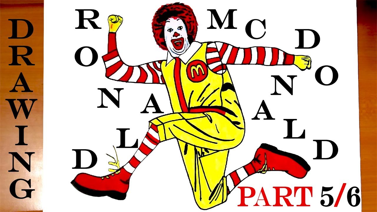 how to draw a clown step by step easy for kids mcdonald s ronald