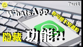 【5个WhatsApp 新功能2020】 | WhatsApp 隐藏功能 | 竟然可以测出你最常聊天的对象？!!!! 【Part 1】| WhatsApp必学秘技