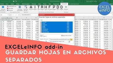Guardar hojas en archivos separados en Excel | EXCELeINFO add-in
