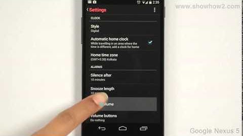 Google Nexus 5 - Set Ring Loudness/Snooze For Alarm