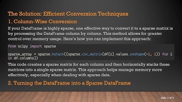 Efficiently Converting a pandas DataFrame to a scipy Sparse Matrix