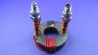 Easy Free energy Experiment Generator Magnets and Spark Plug, 100% Work
