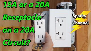 shall i use a 15a or a 20a receptacle on a 20a circuit?   2020 nec 210.21(b)(1) and 210.21(b)(3)