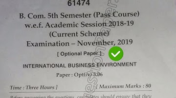 2019 Mdu BCom Pass 5th Sem International Business Environment Question Paper