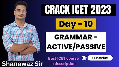 Day - 10 | Grammar - Active / Passive Voice | Crack ICET 2023 |