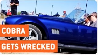 Driver Crashes Classic Car Into Curb | Shelby Cobra Wreck