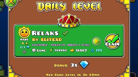 Geometry Dash I Daily Level #16 Nivel Relaks By Elitexd