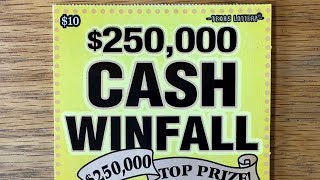 2X 10 250,000 Cash Winfall Texas Lottery Scratch Off Tickets