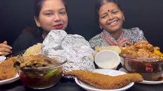 Fish fry,Masala Kulcha,Chicken Kosha,Mixed FriedRice  Chilli chicken, দিয়ে লাঞ্চ করলাম মা আর মেয়ে।