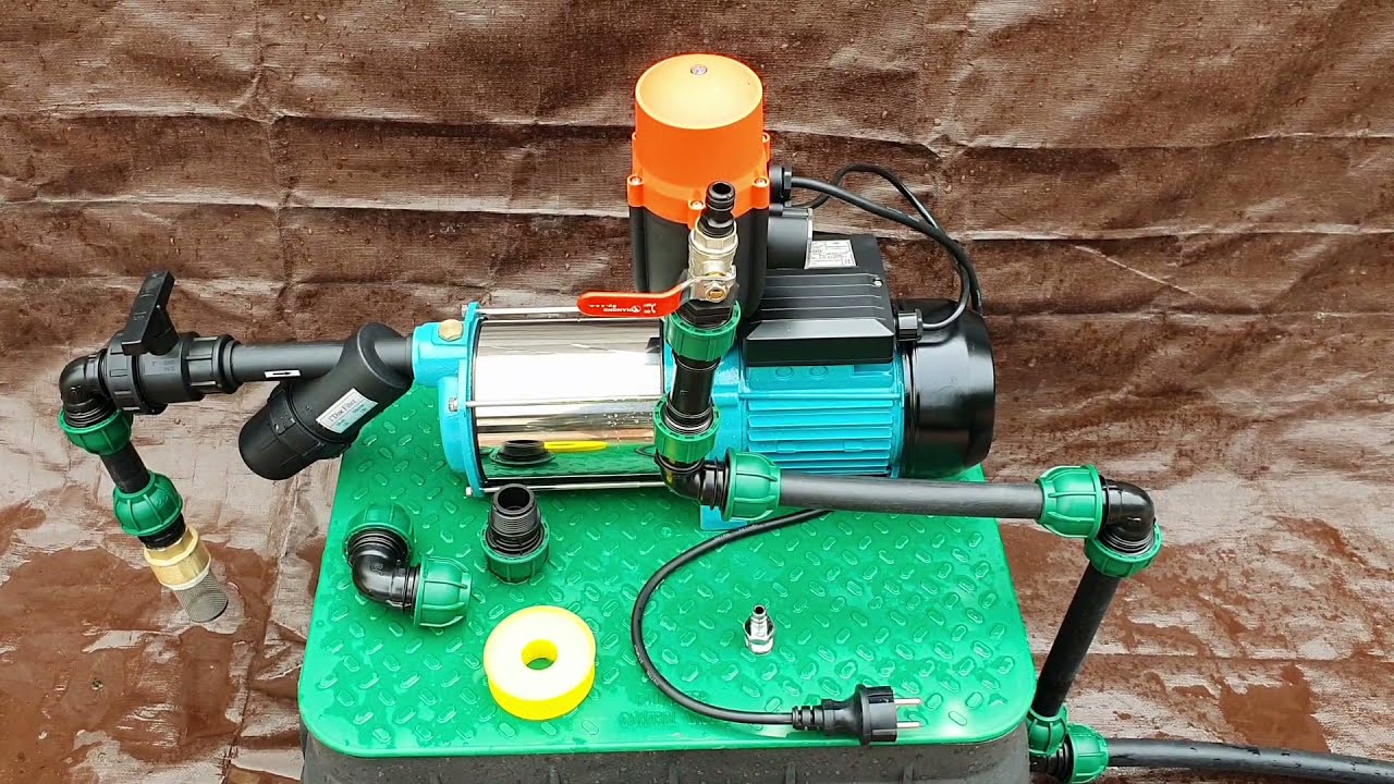 Zestaw do nawodnienia ogrodu deszczówką. Pompa Omnigena MHI 1300 INOX . www.sklep.akant-ogrody.pl