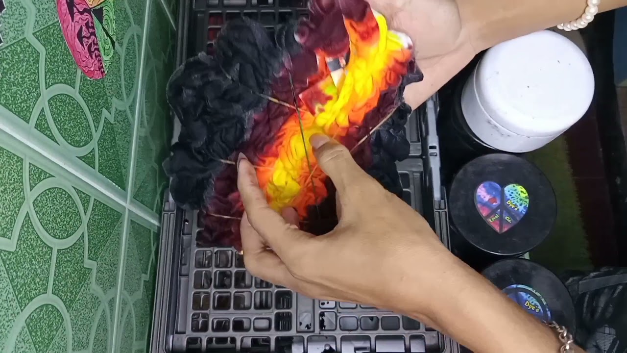 HOW TO MAKE LAVA INSPIRED CRUMPLED TIE DYE🔥| Mj Dye's Local Clo. Tutorial