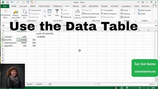 how to use the data table in excel