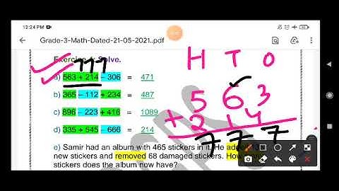 Grade 3 Math  Dated 22 05 2021
