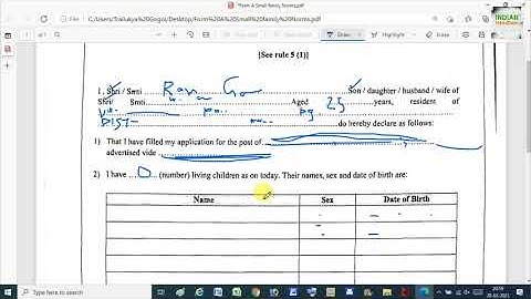 How to fill declaration of Small Family Norms (Form A) for Agriculture Department Recruitment 2021.