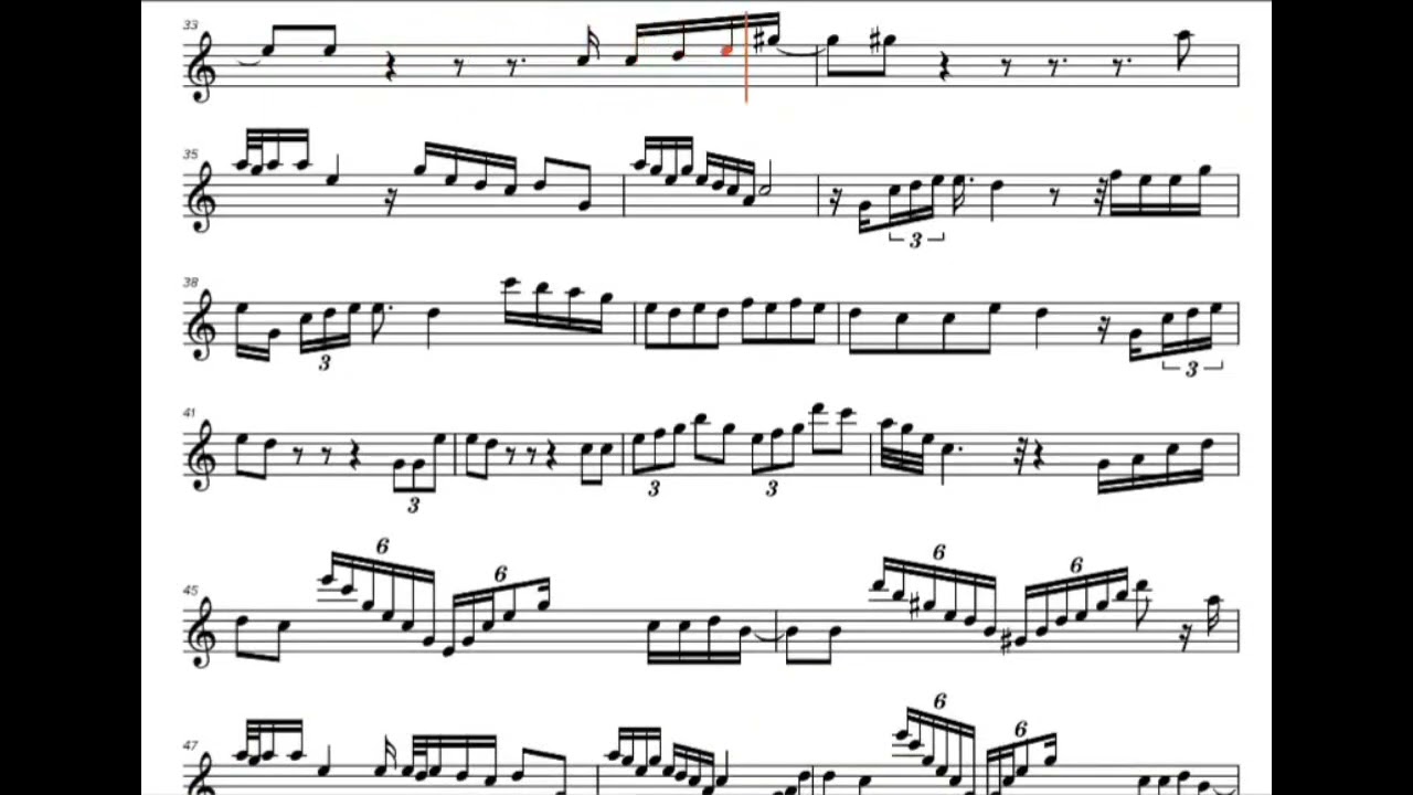 POV - Ariana Grande Alto Sax Music sheet prepared by John Poe