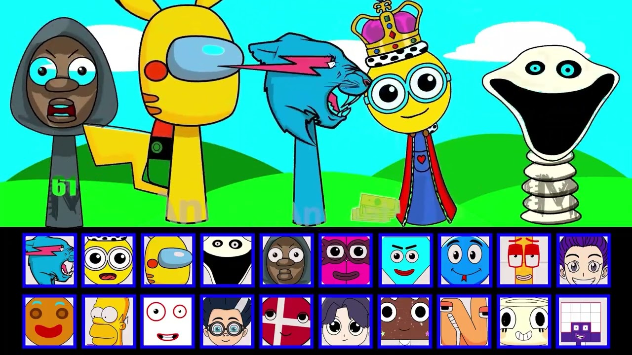 ALL NEW Sprunki OCs Characters  Sweden, Cory Circle, Simson, Pato Pocoyo, Cats Montagem Miau Song