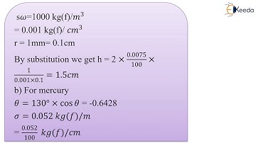 Numerical on concept of Capillary rise