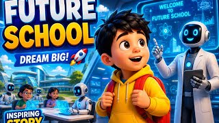 ARU and the Future School 🚀 | Inspiring Cartoon Story for Kids | Dream Big & Study Hard