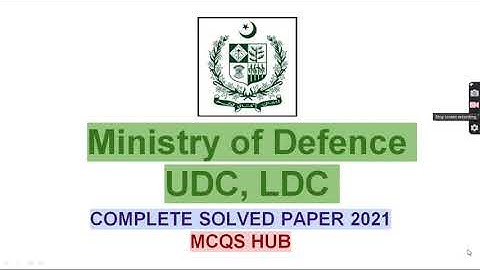 Ministry Of Defense LDC UDC Solved Paper 2021|| MOD UDC LDC Complete Solved Paper 26-06-2021