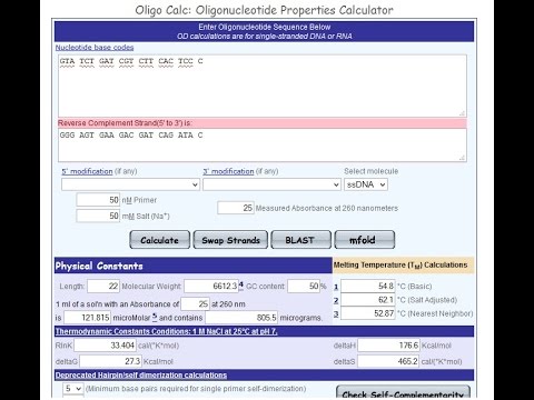 ángel hormigón aceptar How to check the Oligo concentration or Primer Concentration from OD value  using Oligo Calc - YouTube