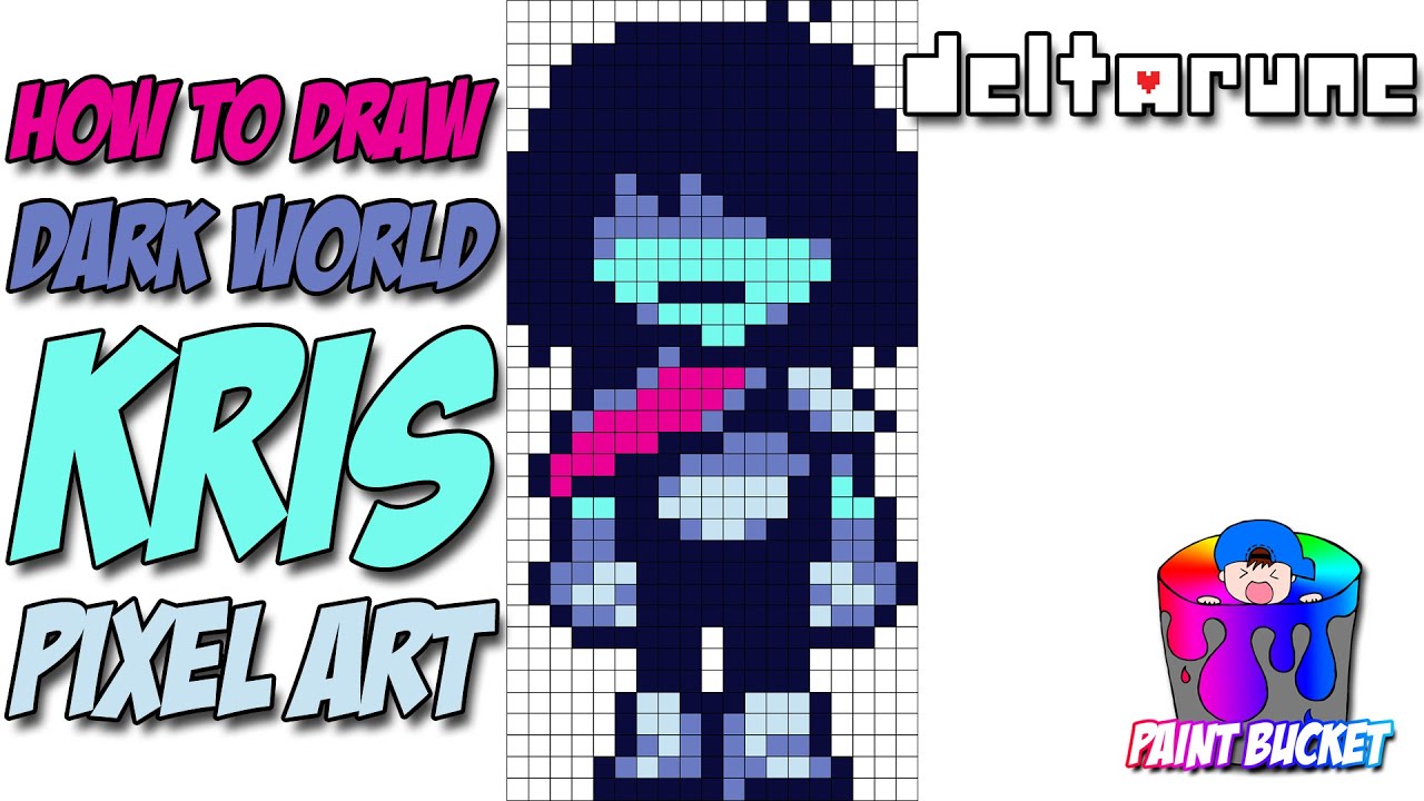 How to Draw Kris (Dark World) Deltarune - Delta Rune Pixel Art 8-Bit