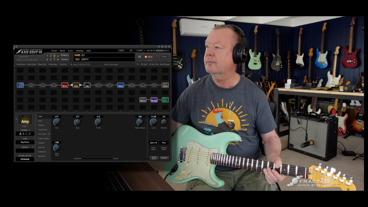 Axe-FX III Patch: "CJ" based on Divided By 13 CJ 11. Fender American Ultra Luxe Vintage '60s Strat®