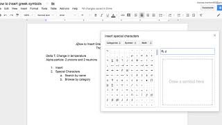 How to Insert Greek Symbols into Google Docs