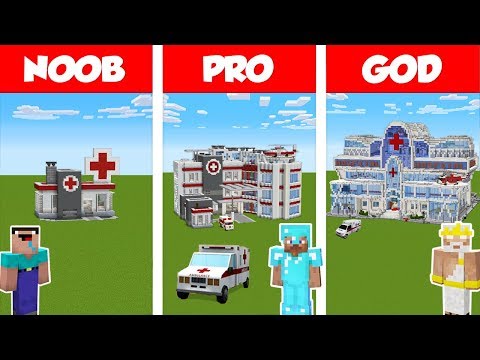 minecraft:-noob-vs-pro-vs-god-hospital-build-challenge-in-minecraft-/-funny-animation