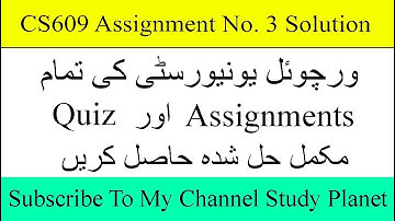 CS609 Assignment No. 3 Complete Solution 2019 | Study Planet