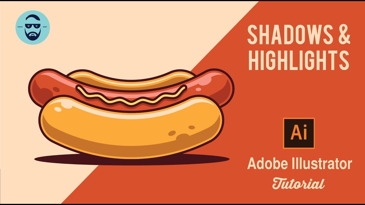 How Create Shadow and Highlights in Adobe Illustrator CC 2018 , Fast Hot dog vector tutorial. - YouTube