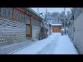 [4K] Walking for 2 hours in Bukchon Hanok Village in Seoul, which is more beautiful when it snows.