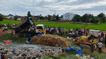 Landfill New Project!!skill Dozer​ KOMATSU Push Soil Clean Garbage Soil into forest​ 100% complete