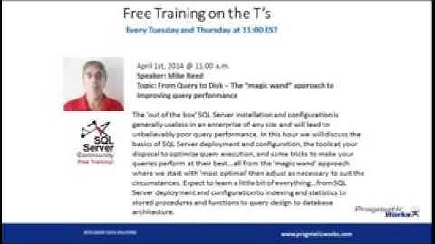 Free Training Preview - Improving Query Performance